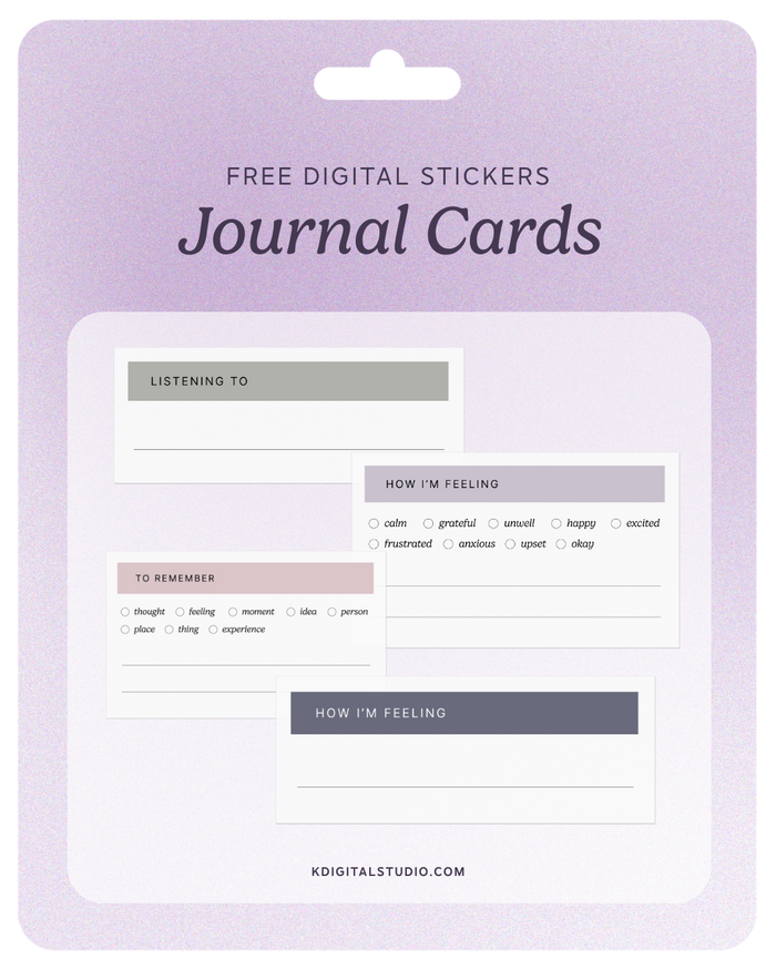 Journal Cards Stickers KDigitalStudio