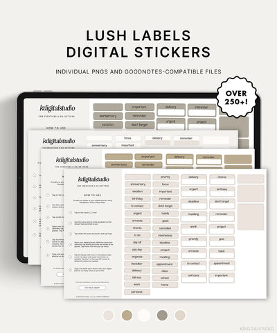 Lush Labels Digital Stickers KDigitalStudio