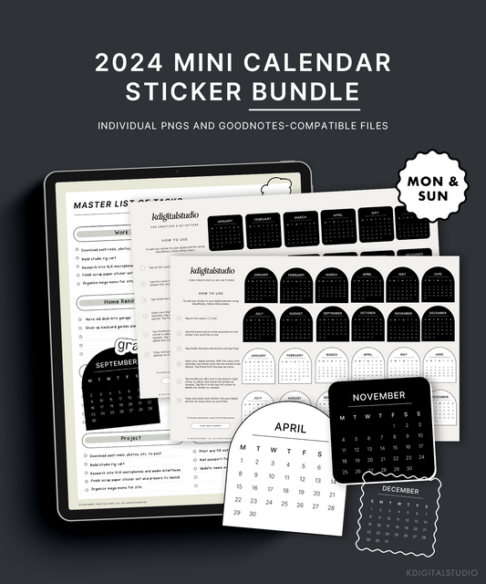 Paquete de mini calendarios 2024