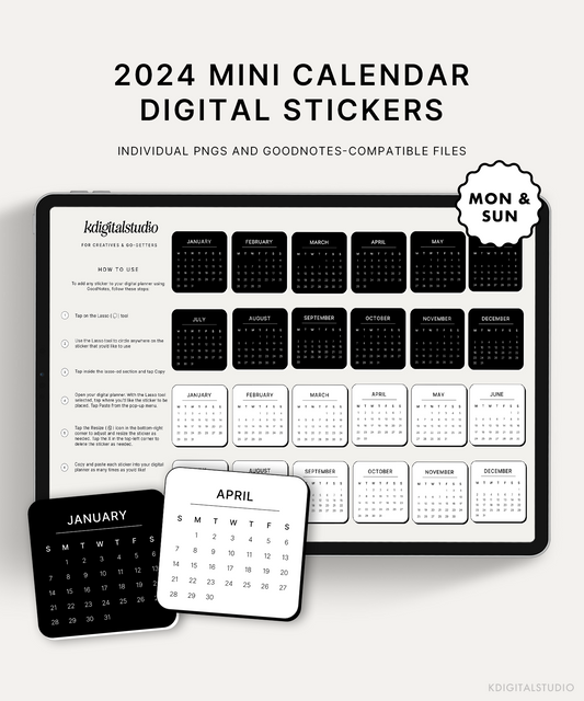 Mini Calendarios 2024 (Sombra)