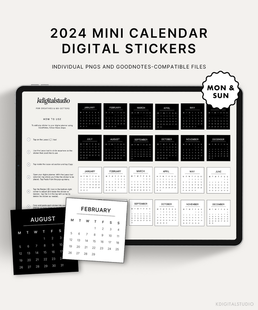 Mini Calendarios 2024 (Cuadrado)
