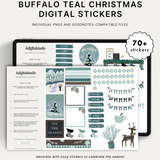 Buffalo Teal Christmas Digital Stickers