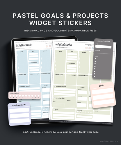 Pastel Goals & Projects Widgets