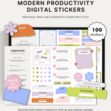 Modern Productivity Digital Stickers