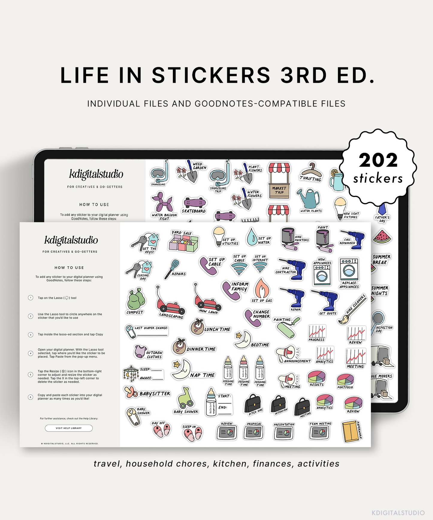 Em & Friends My Life Sorted (Sort of) Tabbed Sticker Journal