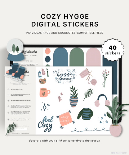 Cozy Hygge Digital Stickers