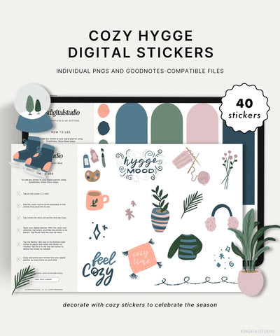 Cozy Hygge Digital Stickers KDigitalStudio