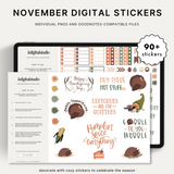 November Digital Stickers