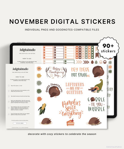 November Digital Stickers
