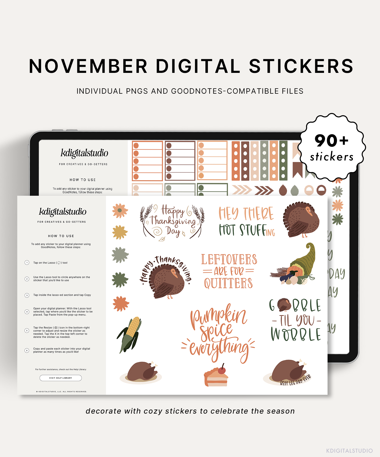 November Digital Stickers