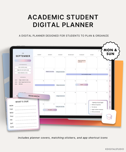 Academic Student Digital Planner