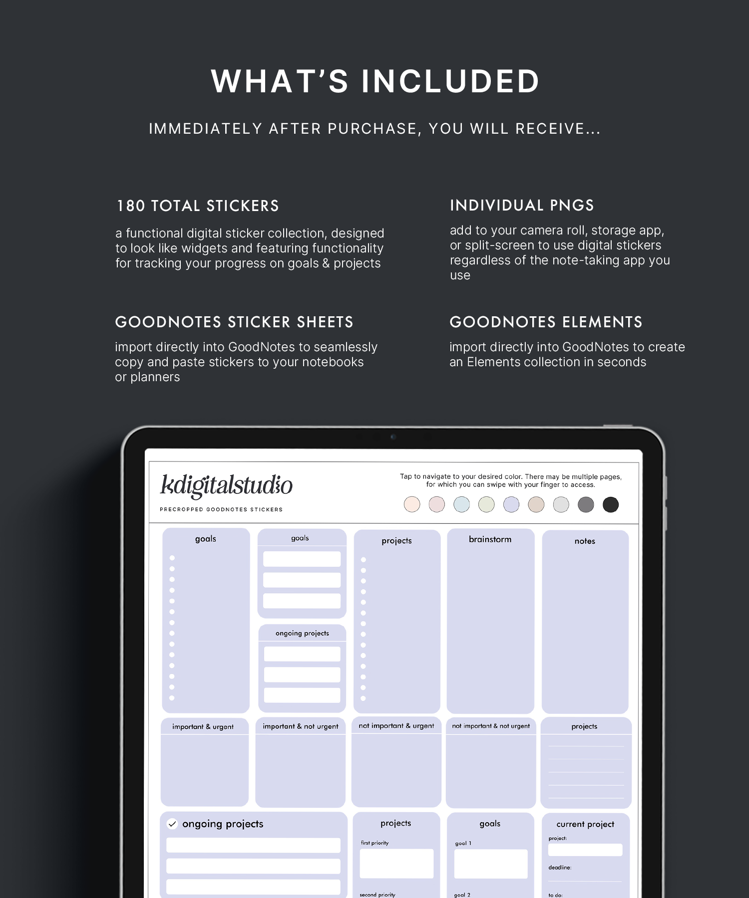 Pastel Goals & Projects Widgets