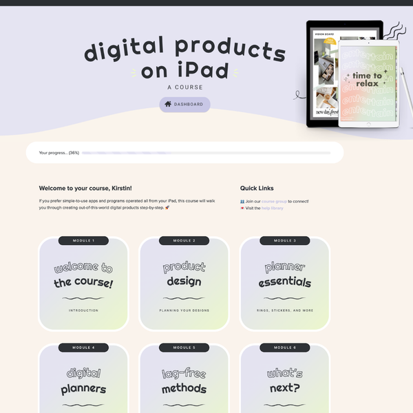 Access to Digital Products on iPad course