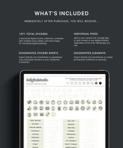 Pastel Planning Icons & Labels KDigitalStudio