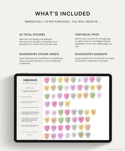 Conversation Hearts Digital Stickers KDigitalStudio