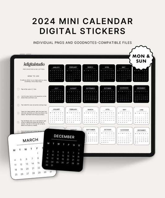 Mini Calendars 2024 (Round)