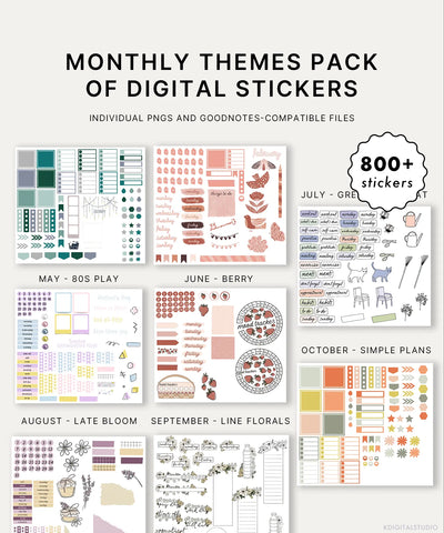 Monthly Themes Sticker Pack KDigitalStudio