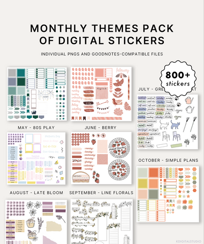Monthly Themes Sticker Pack