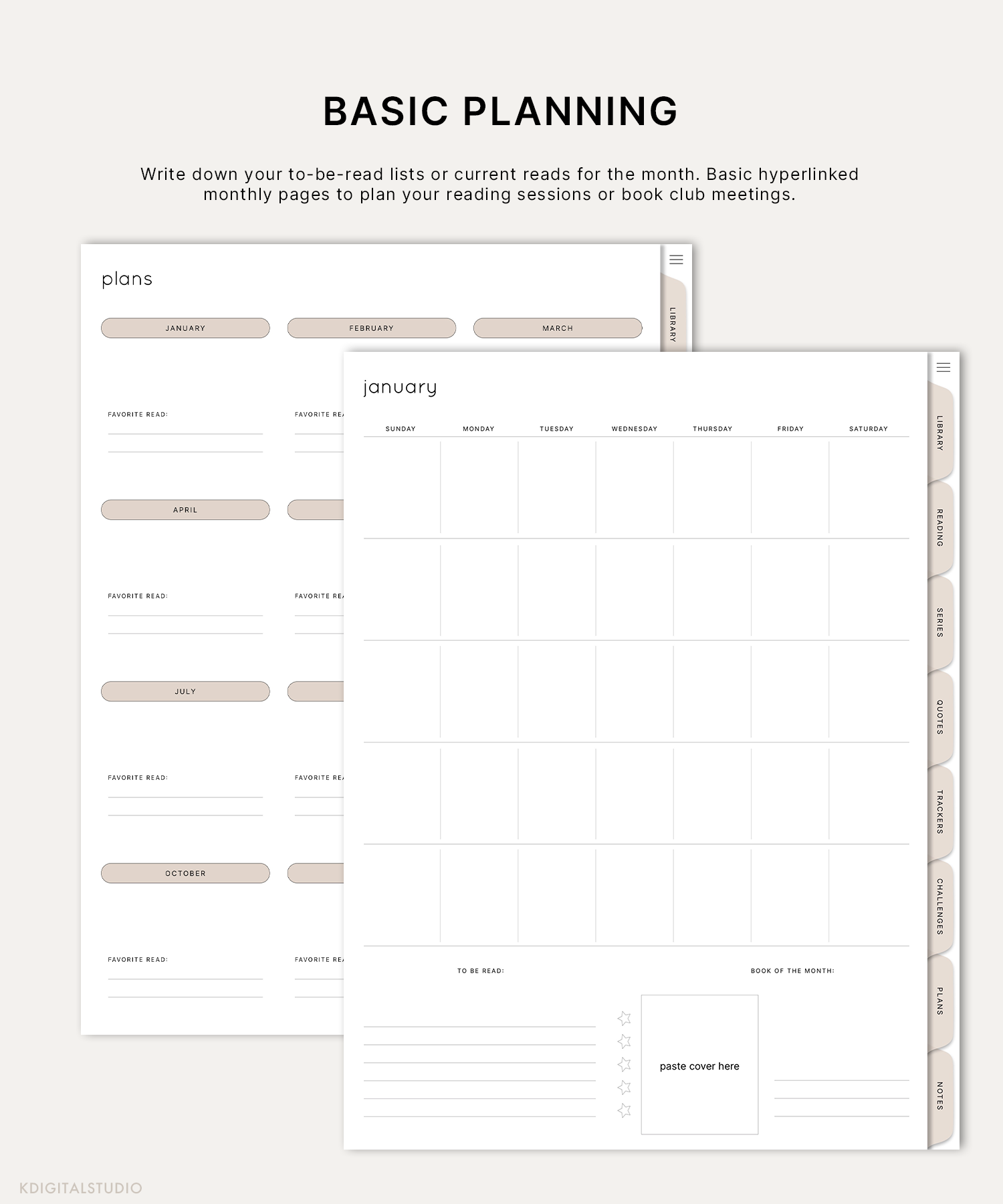 Digital Neutral Reading Journal