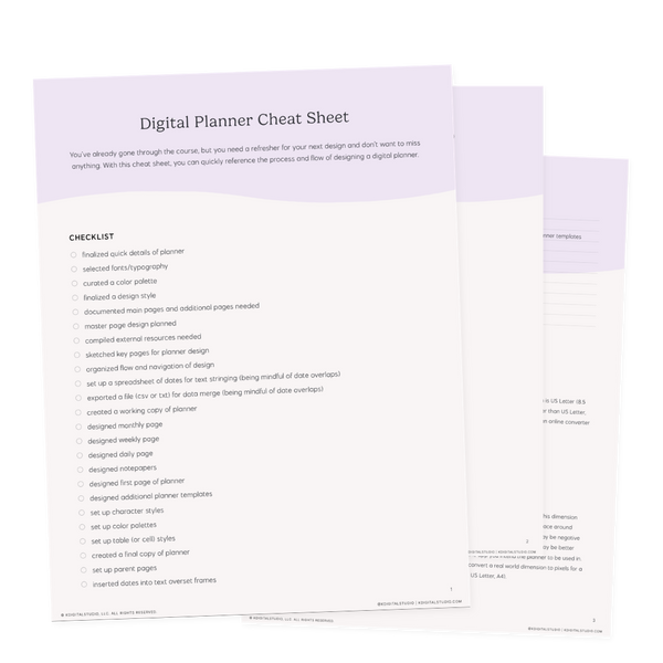Digital Planner Cheat Sheet