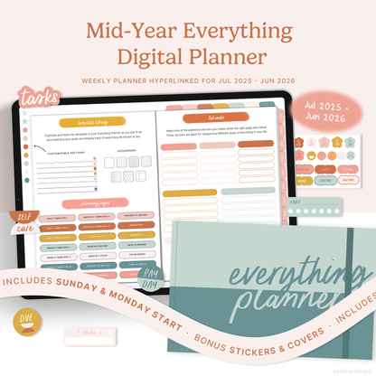 2025-26 Mid-Year Everything Planner in Creative Boho