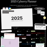 2025 cyberry digital planner in dark mode