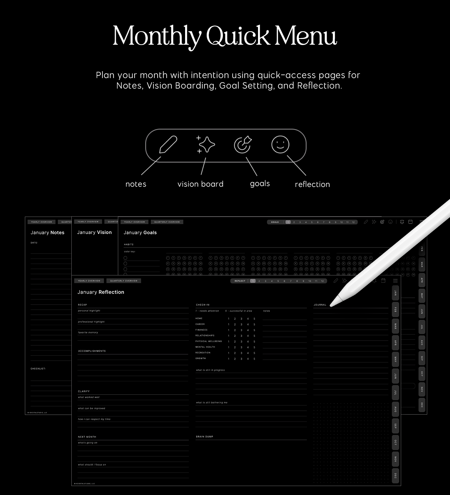 monthly quick menu pages cyberry digital planner