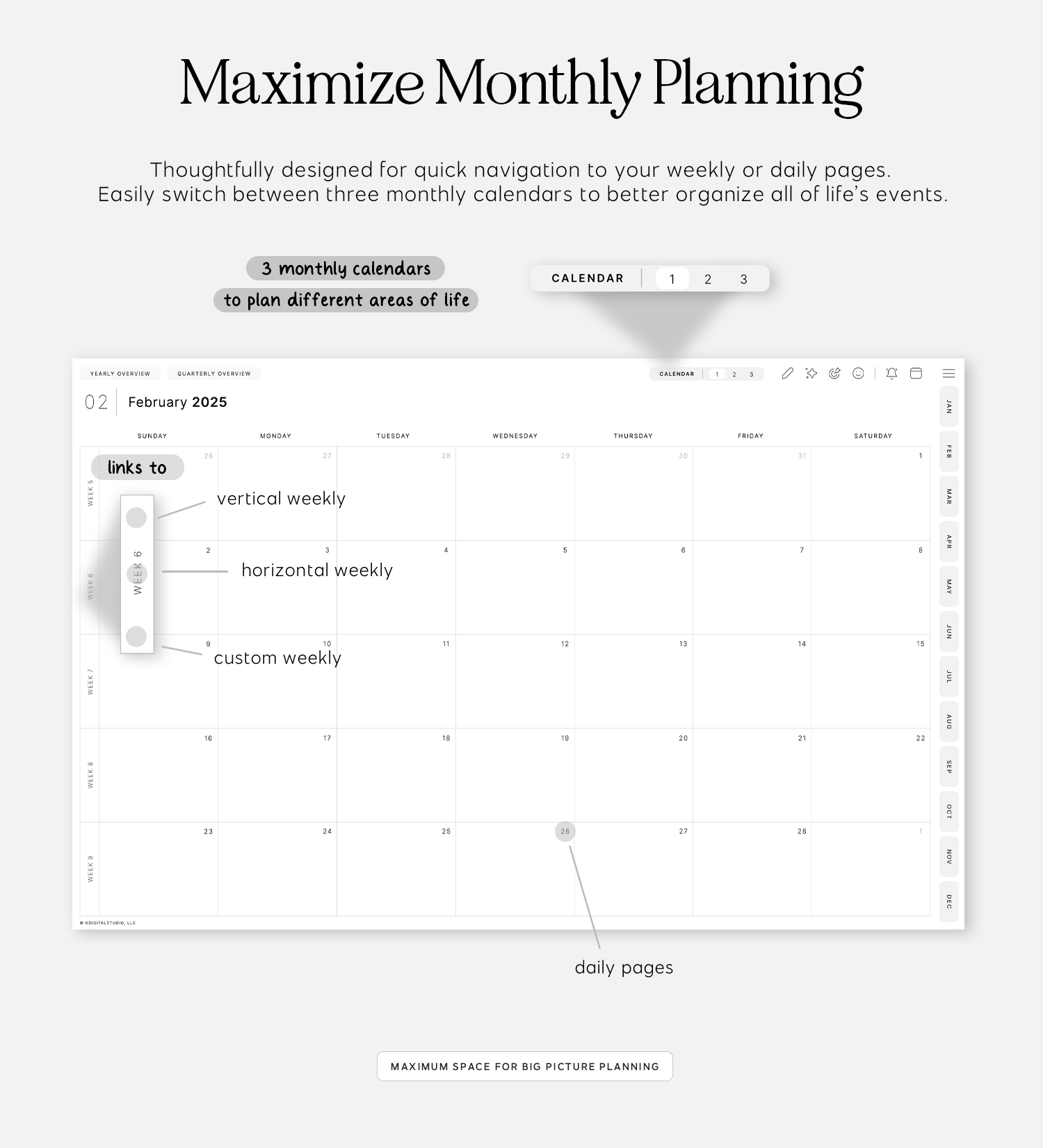 maximize monthly planning in 2025 cyberry digital planner