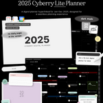 2025 cyberry lite digital planner in dark mode