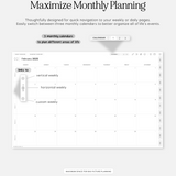 multiple monthly calendars in cyberry lite digital planner