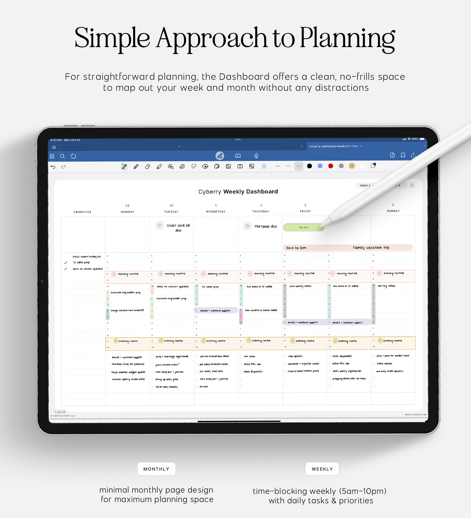 simple approach to planning with cyberry dashboard planner