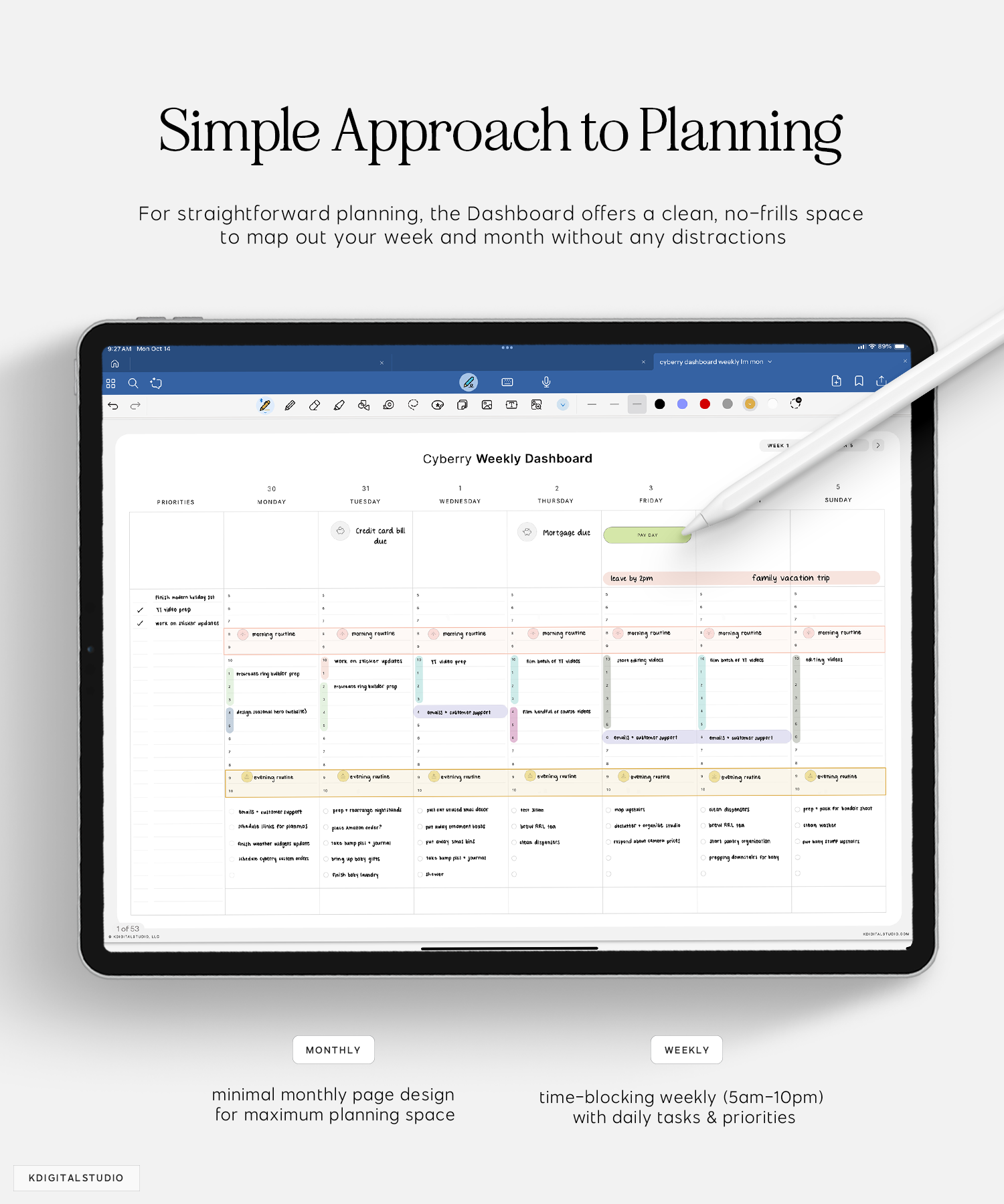 simple approach to planning with cyberry dashboard planner