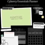 cyberry essentials planner in dark mode