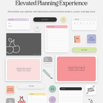 Planning stickers, covers, and app icons included with Cyberry dashboard planner