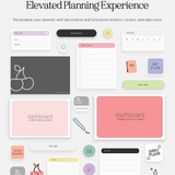 Planning stickers, covers, and app icons included with Cyberry dashboard planner