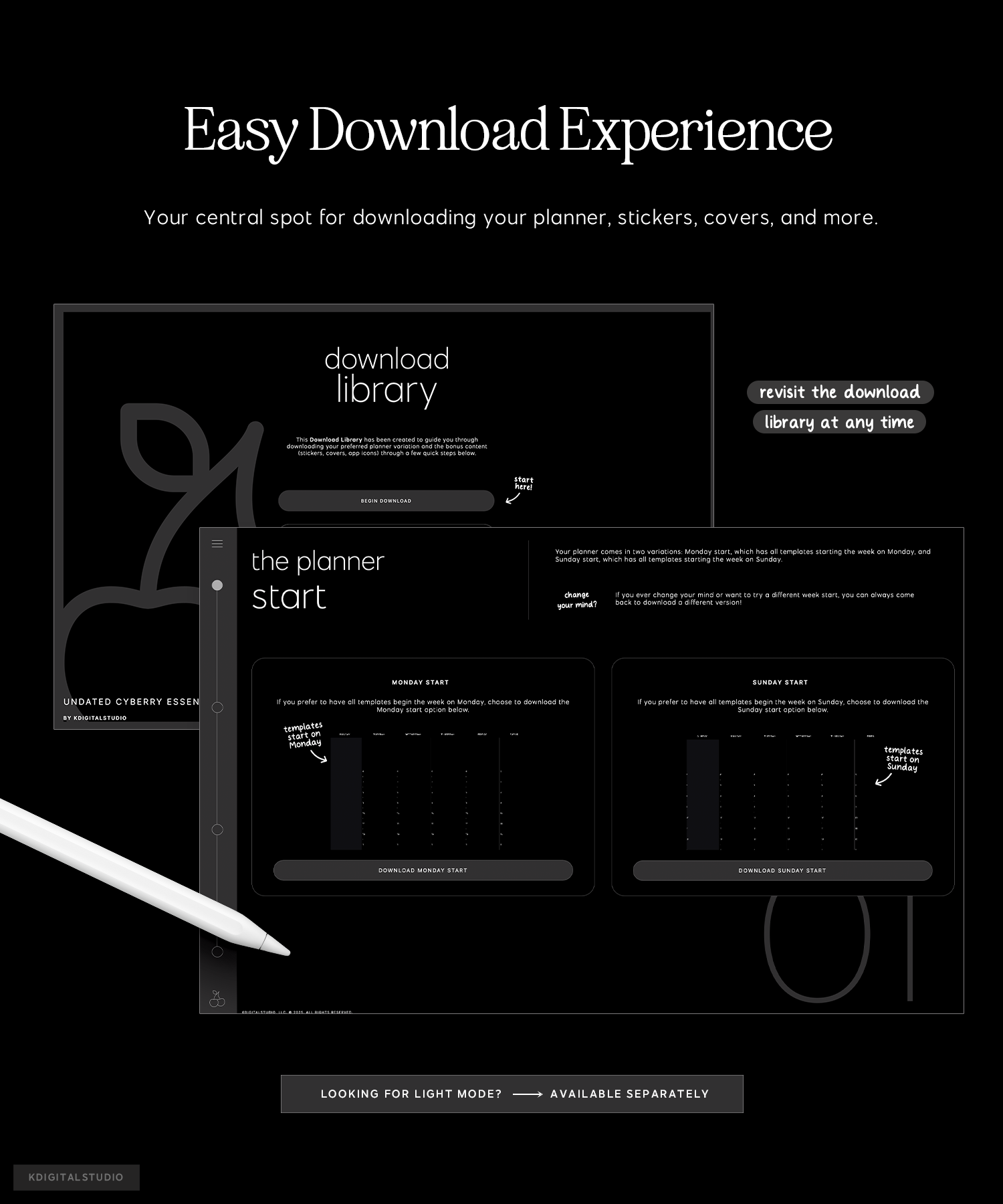 easy download experience for cyberry essentials planner