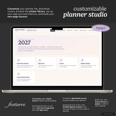 Cyberry 2027 Digital Planner BUNDLE (Dark Mode) KDigitalStudio