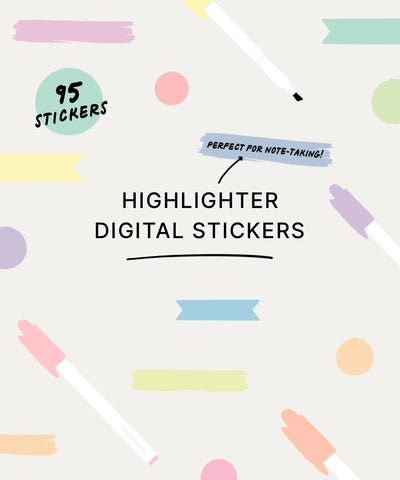 Highlighter Digital Stickers KDigitalStudio