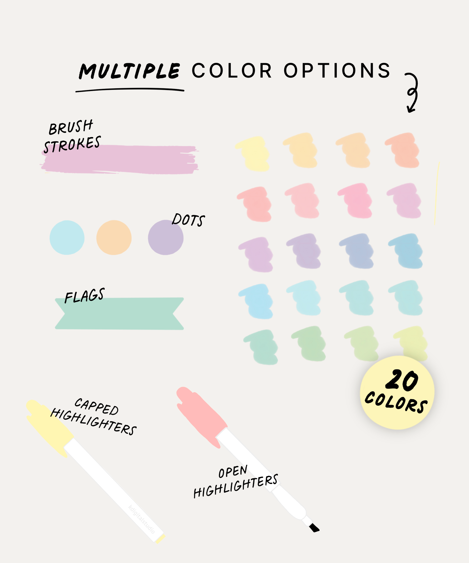 Highlighter Digital Stickers