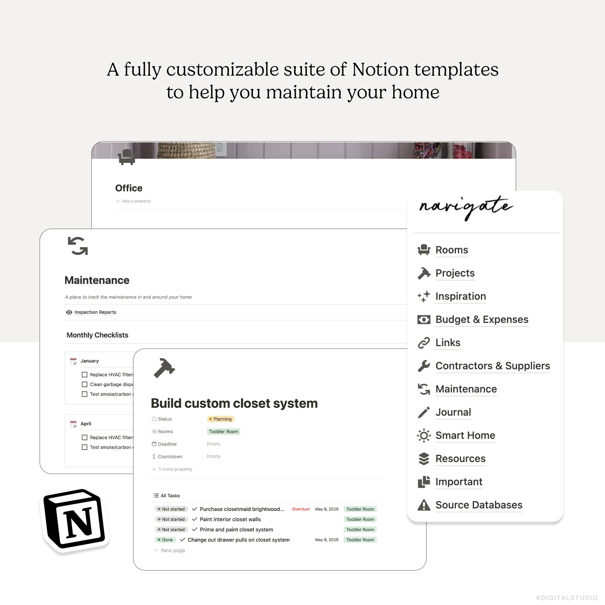 Home Hub Notion Pack