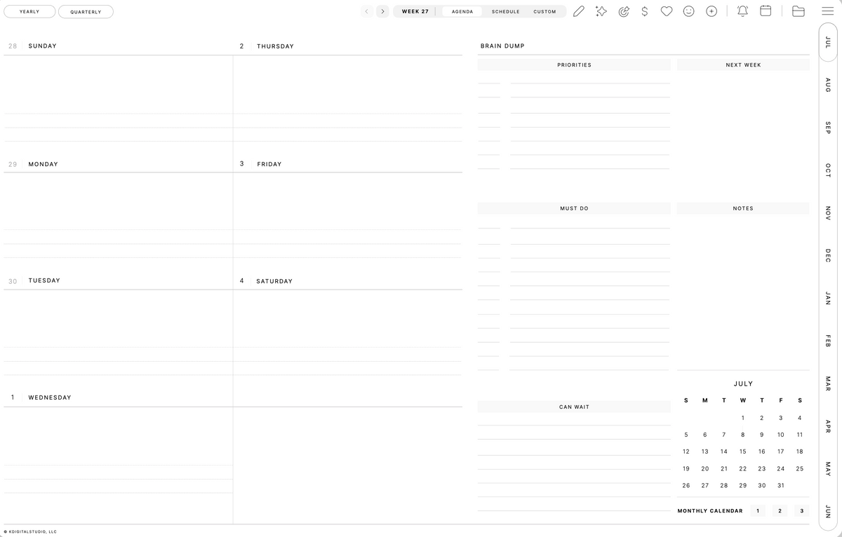 Brain Dump layout preview