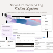 2026 Notion Life Planner & Log Notion System