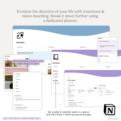 2026 Notion Life Planner & Log Notion System