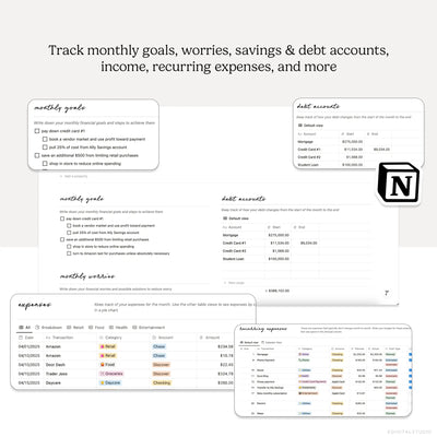 Money Map Notion System KDigitalStudio