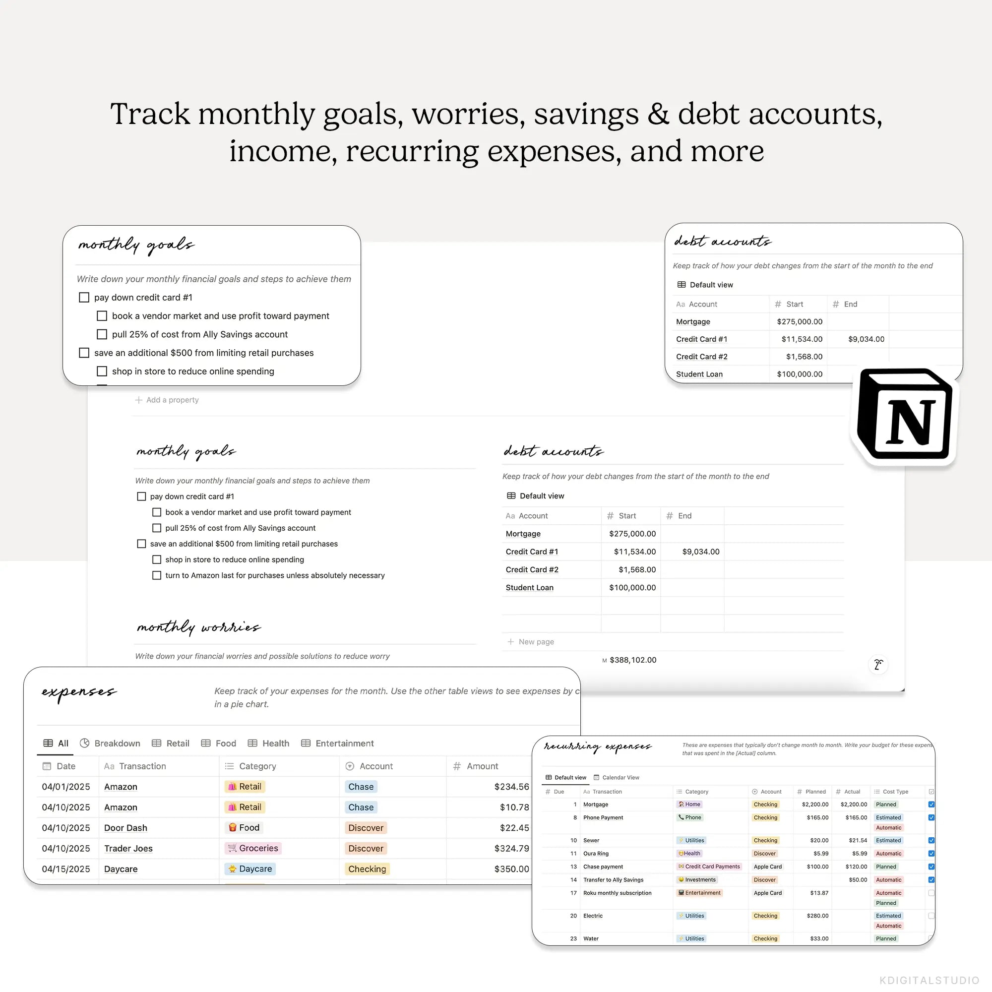 Money Map Notion Pack – KDigitalStudio