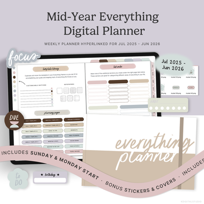 2025-26 Mid-Year Everything Planner in Muted