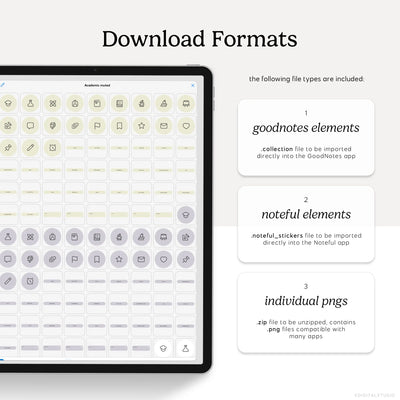 Academic Icons & Labels (Muted) Digital Stickers KDigitalStudio