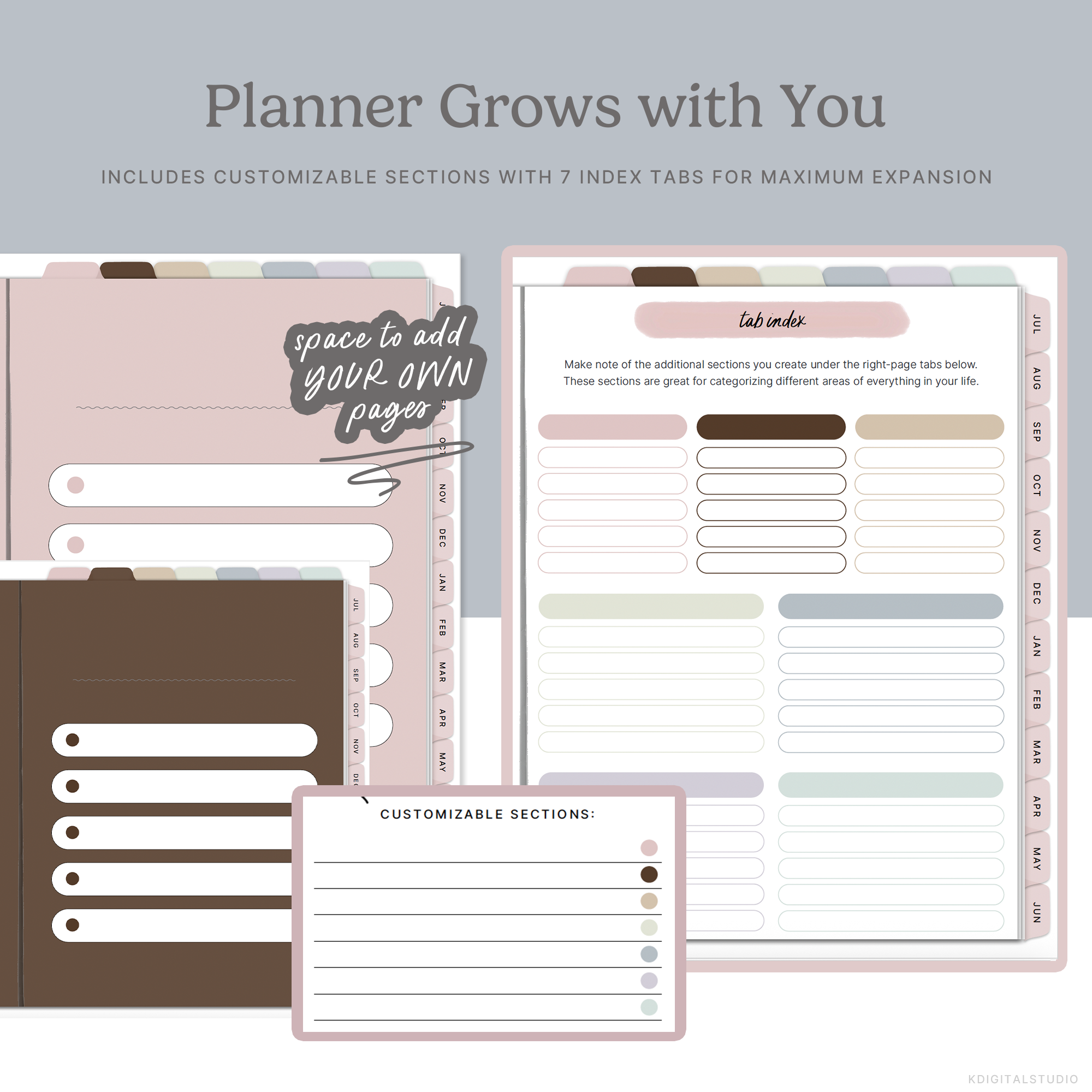 2025-26 Mid-Year Everything Planner in Muted