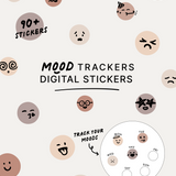 Neutral Mood Trackers Digital Stickers