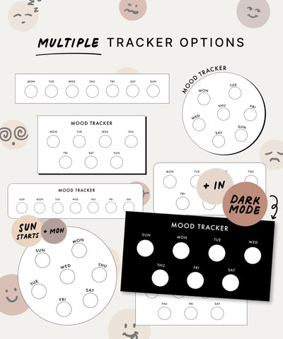 Neutral Mood Trackers Digital Stickers KDigitalStudio